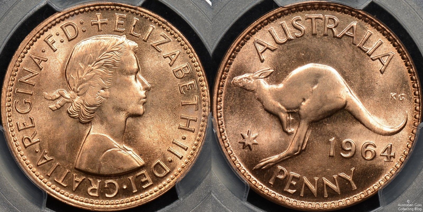 Australia 1964m Penny PCGS MS64RD