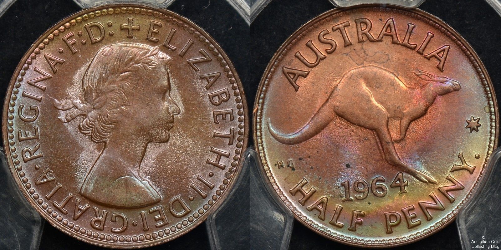 Australia 1964y Halfpenny PCGS MS64RB