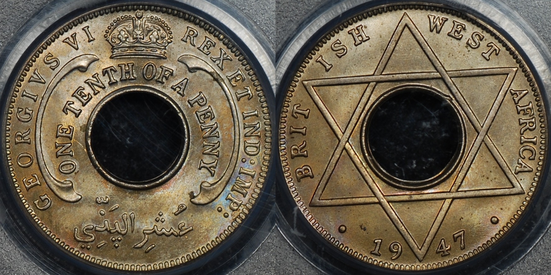 British West Africa 1947 1/10 Penny PCGS MS65