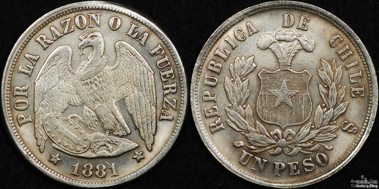 Chile 1881 Peso VF