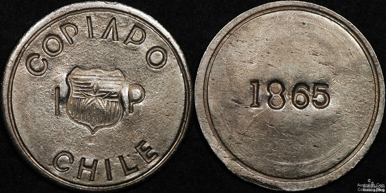 Chile Copiapo 1865 Peso PCGS Cleaned