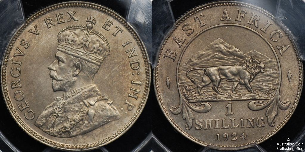 East Africa 1924 1s PCGS Cleaned