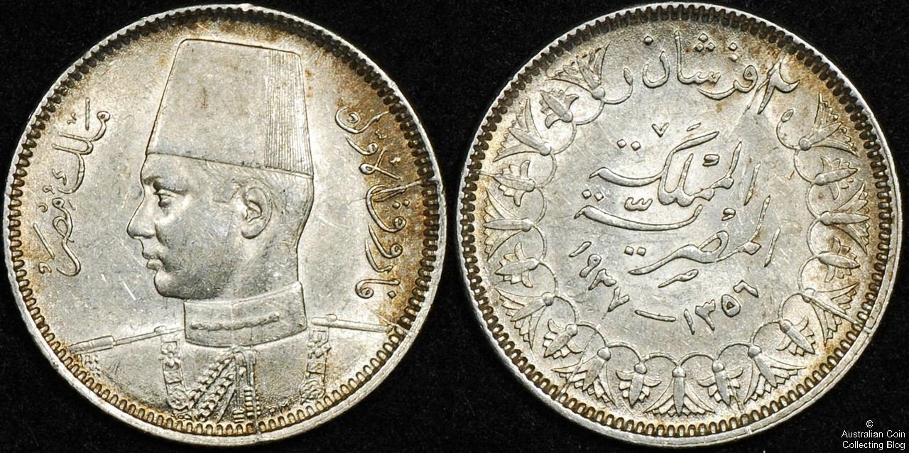 Egypt 1937 2 Piastres AU