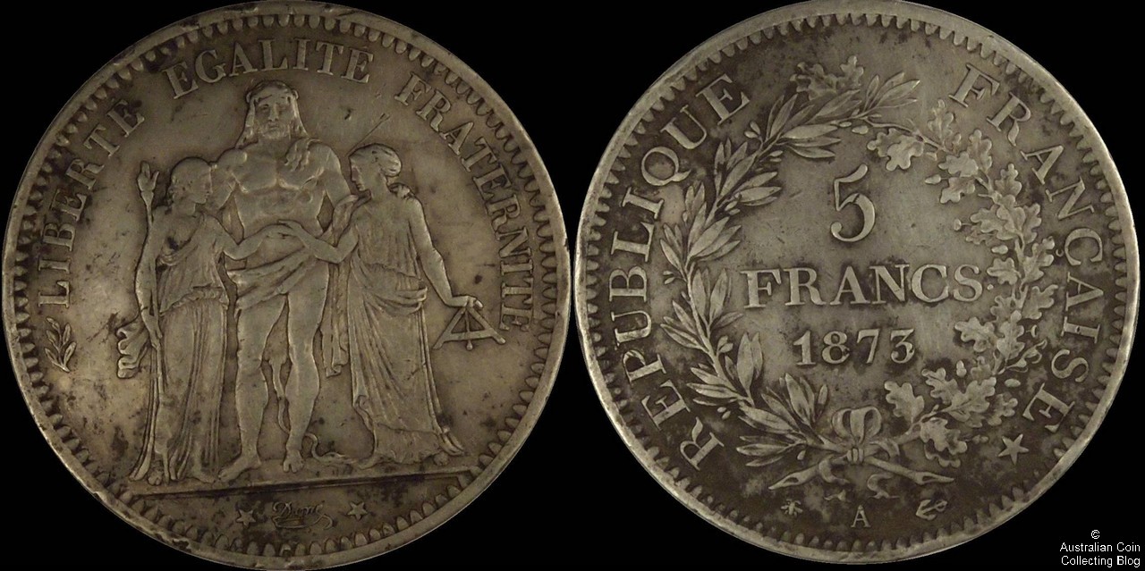 France 1873A 5F VF