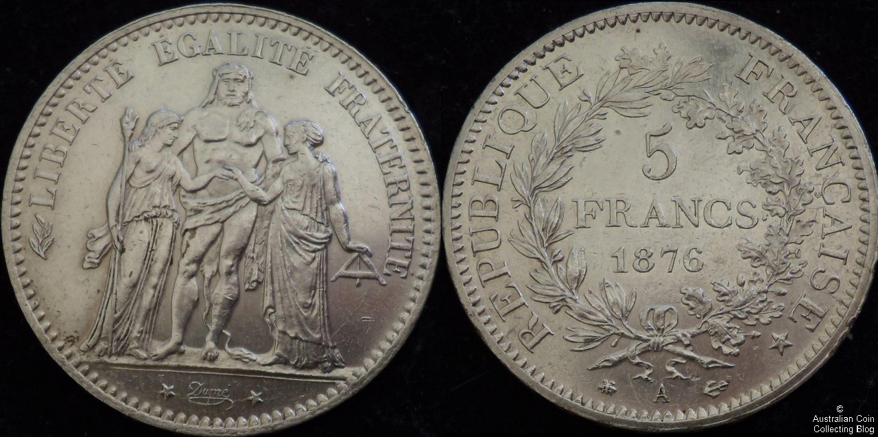 France 1876A 5F VF