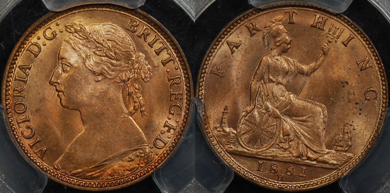 Great Britain 1881 Farthing PCGS MS65RD