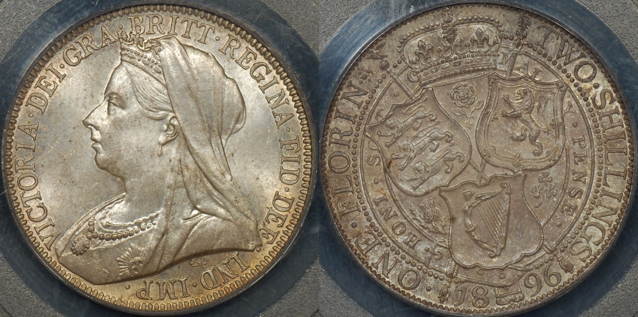 Great Britain 1896 Florin PCGS MS65