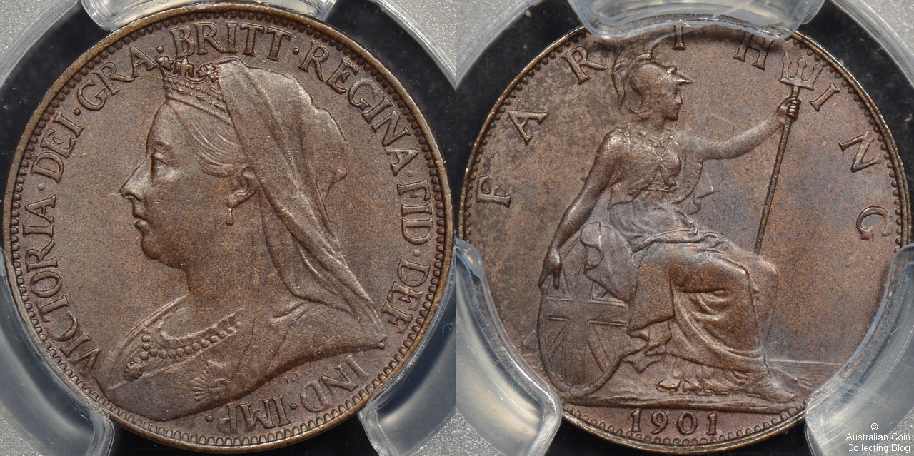 Great Britain 1901 Farthing PCGS MS64
