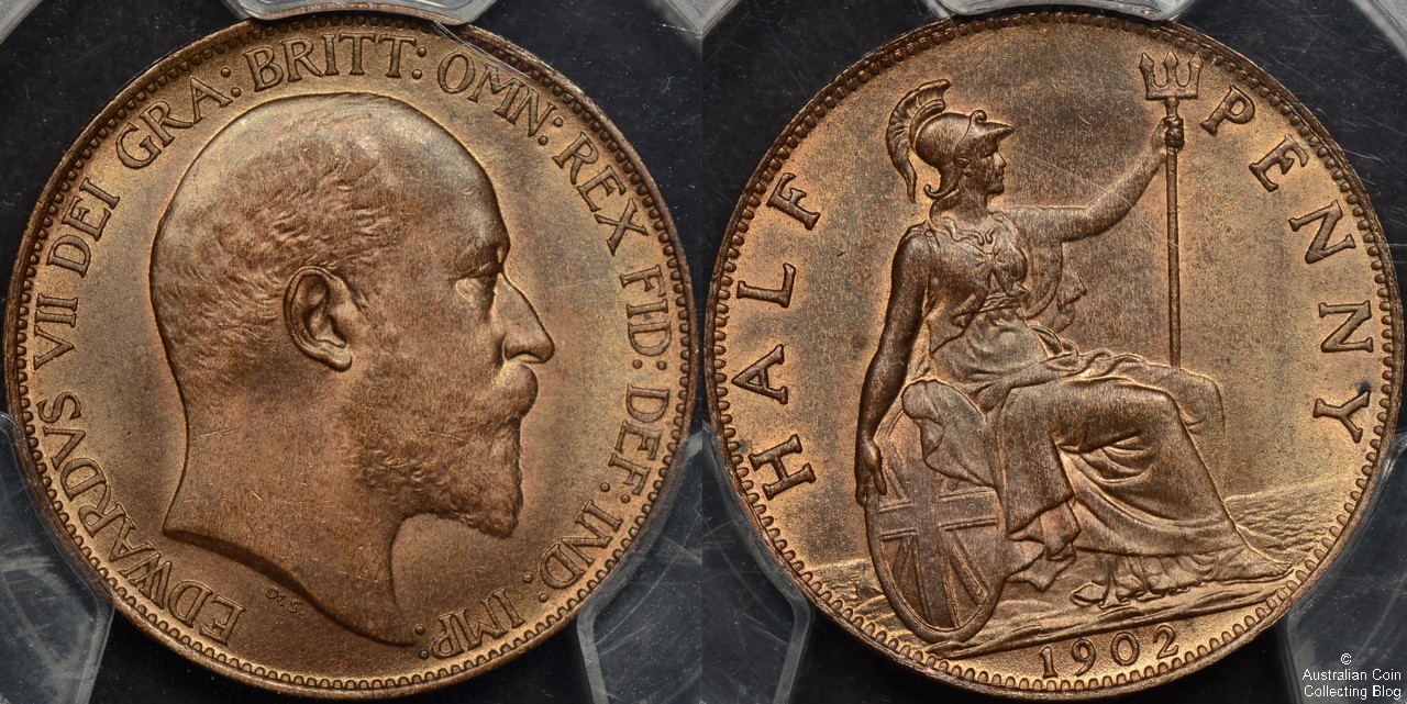 Great Britain 1902 Halfpenny PCGS MS65RB