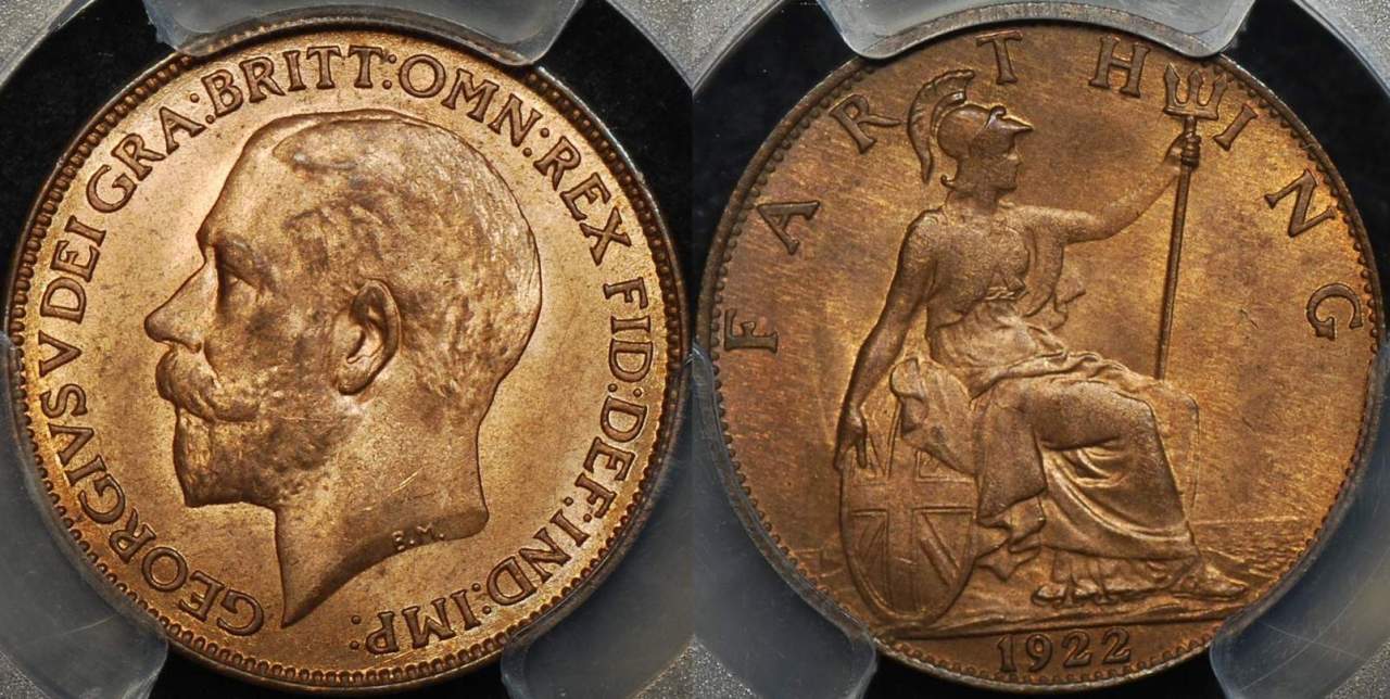 Great Britain 1922 Farthing PCGS MS65RB