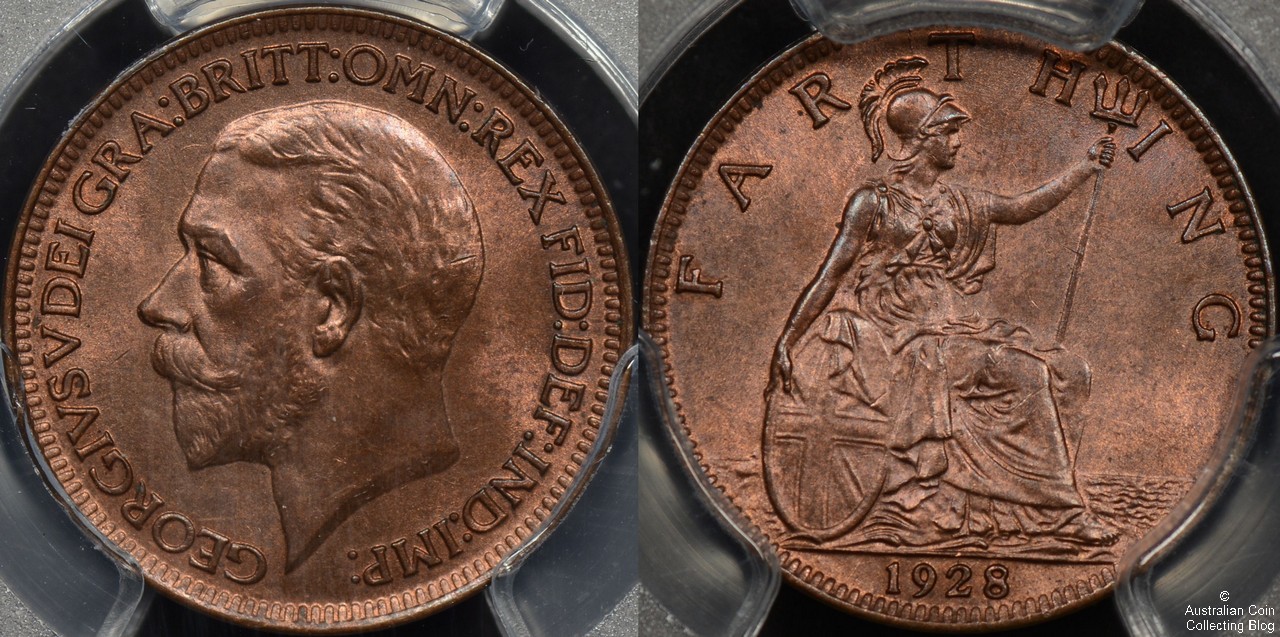 Great Britian 1928 Farthing PCGS MS65RB
