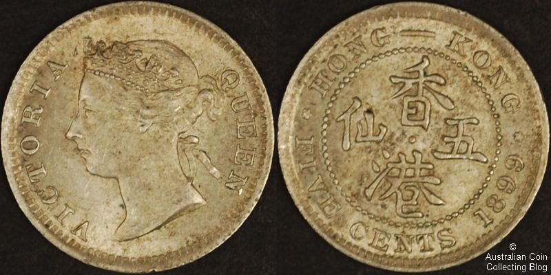 Hong Kong 1899 5c UNC