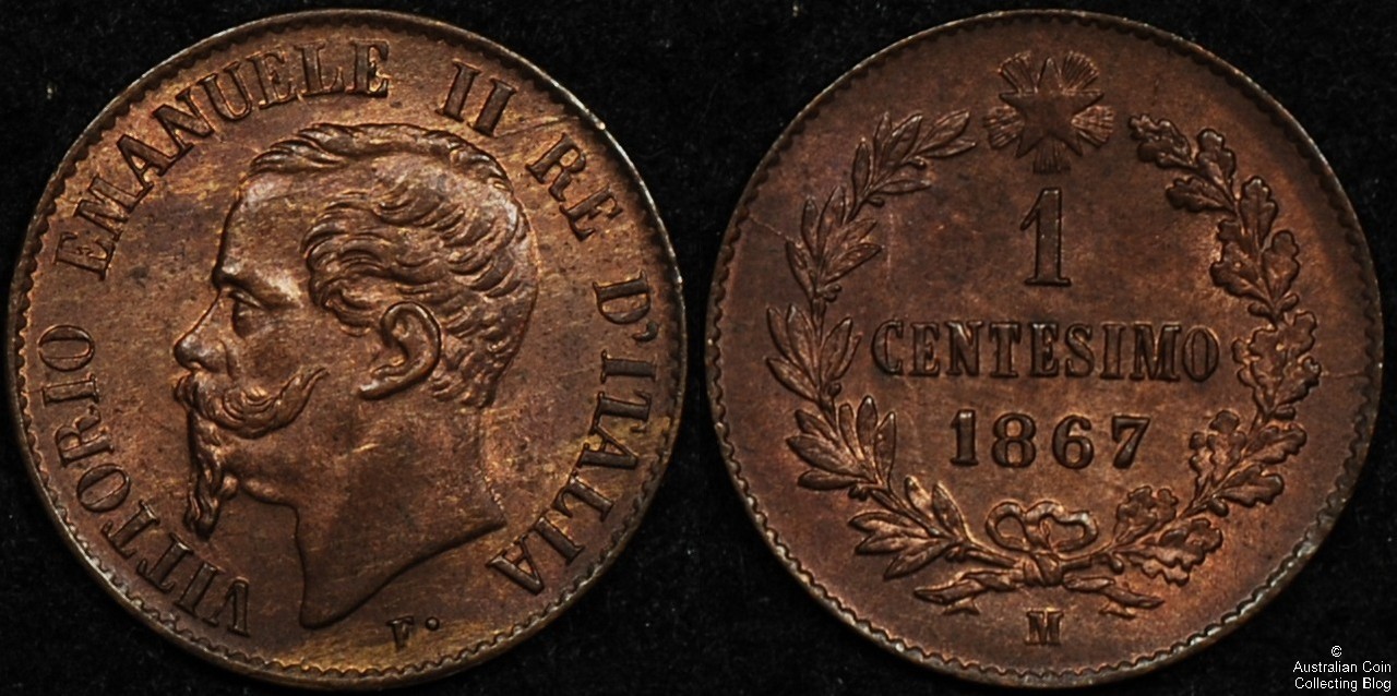 Italy 1867 1c UNC