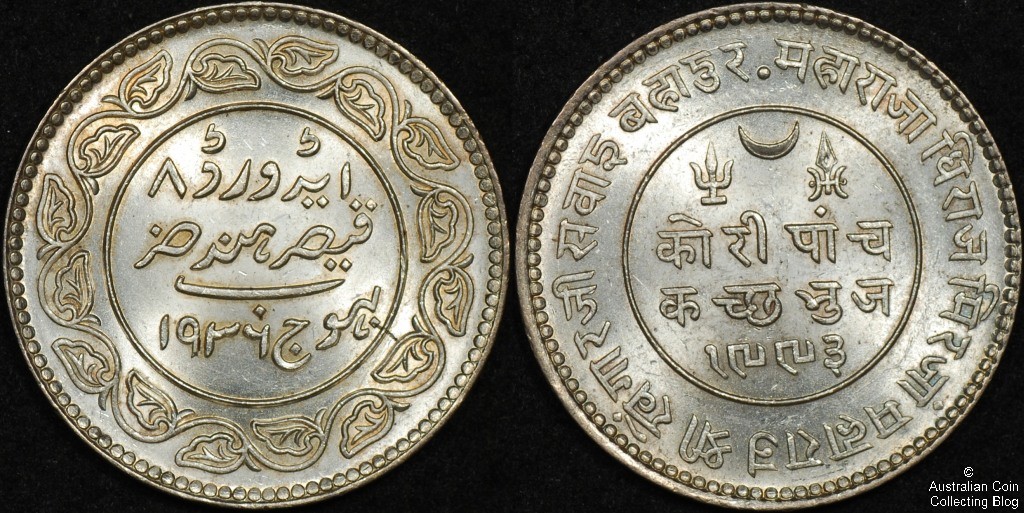 India Kutch 1936 5 Kori UNC