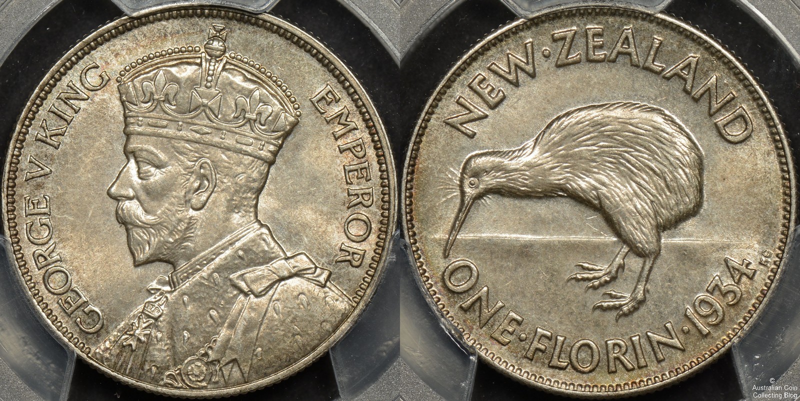 New Zealand 1934 Florin PCGS MS65