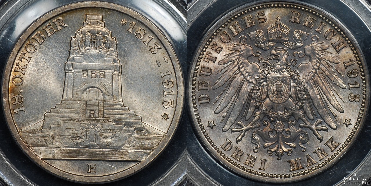 Germany 1913 3M PCGS Cleaned