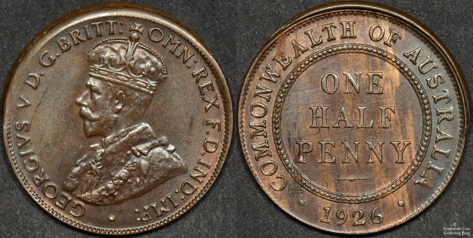 Australia 1926 Halfpenny Ramstrike Error