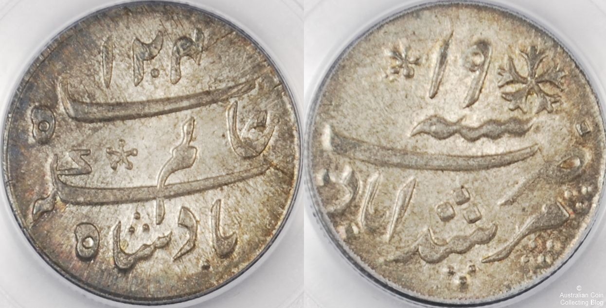 India Bengal Pres AS1204/19 1/4 Rupee PCGS MS64