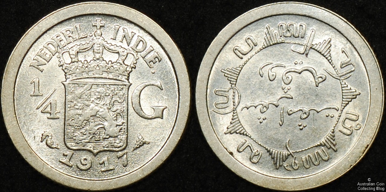 Netherlands East Indies 1917 1/4G EF