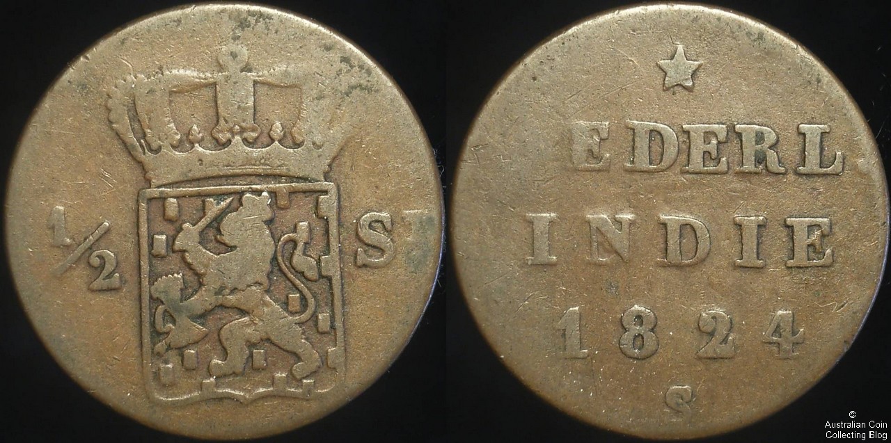 Netherlands East Indies 1824 1/2 Stuiver F