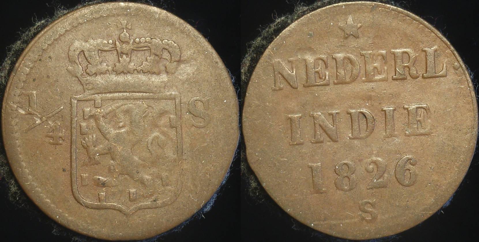 Netherlands East Indies 1826 1/4 Stuiver F