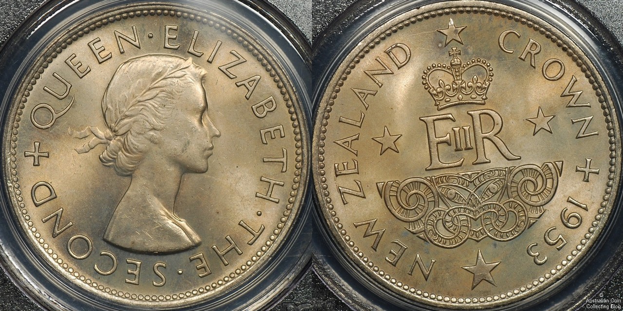 New Zealand 1953 Crown PCGS MS64