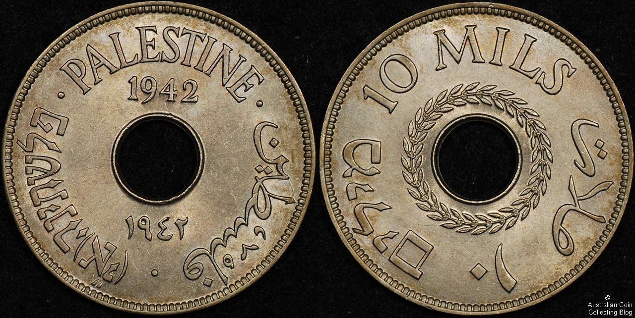 Palestine 1942 10 mils EF