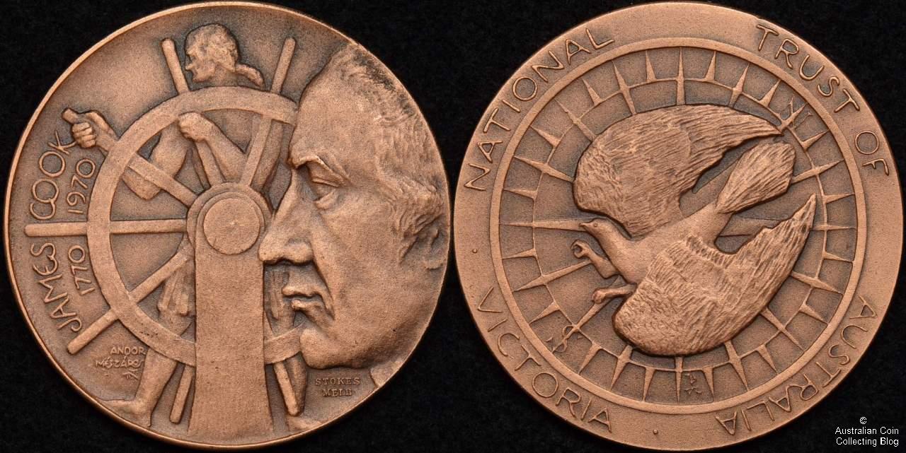 1970 Captain James Cook National Trust of Australia Victoria Medal in Copper