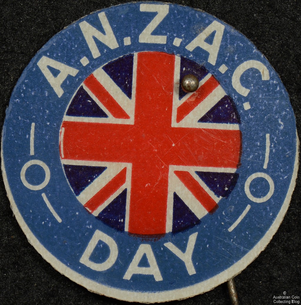 Circular ANZAC DAY Union Jack Cardboard Badge