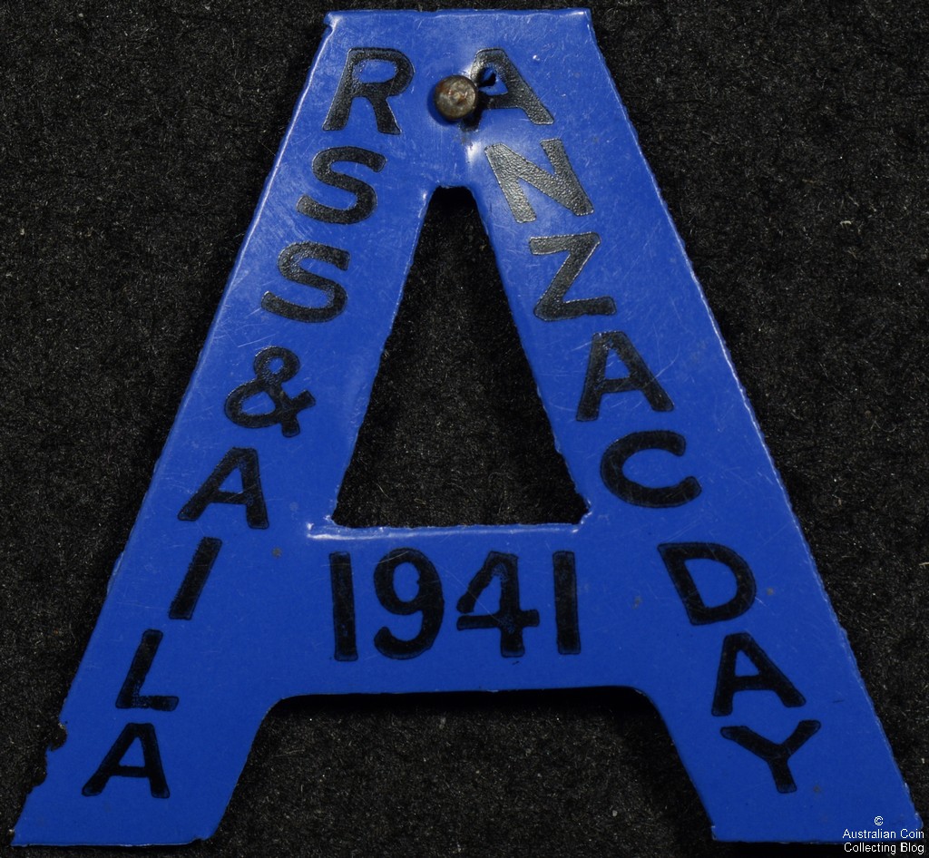 ANZAC DAY RSS & AILA 1941 Blue Celluloid Badge