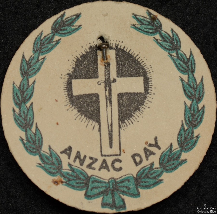 Circular ANZAC DAY Cardboard Badge Our Coin Catalog