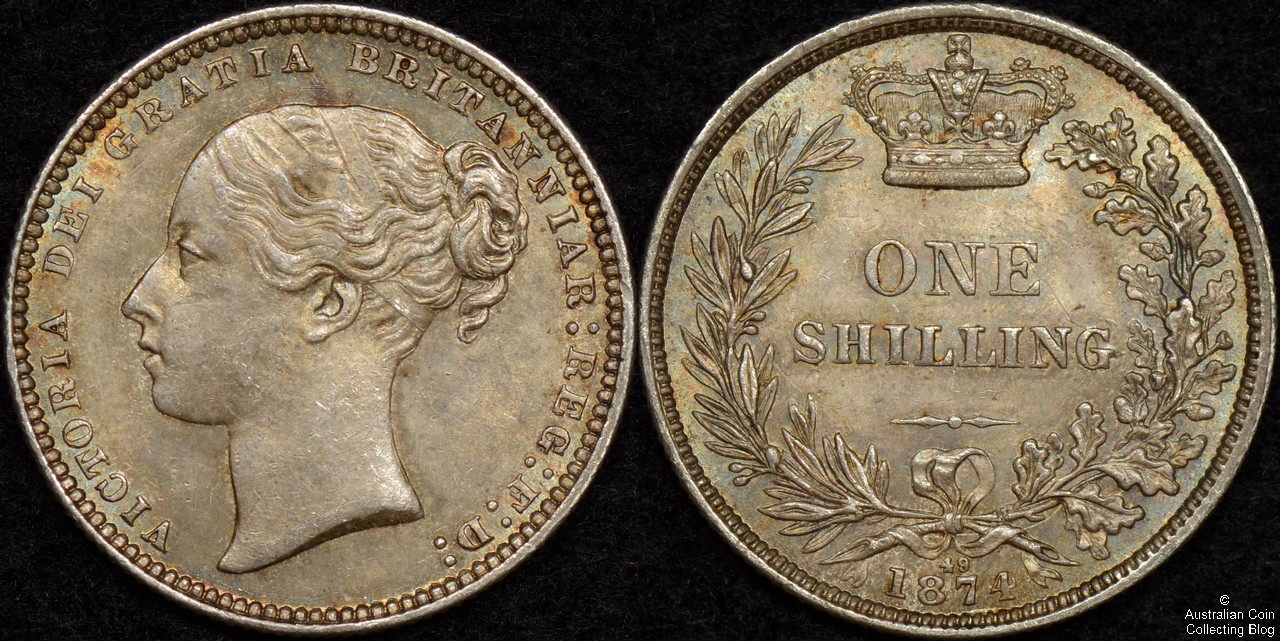 Great Britain 1874 Shilling Die 49
