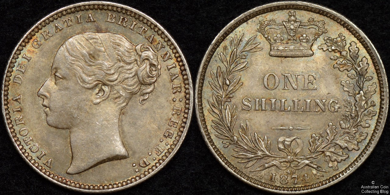 Great Britain 1874 Shilling Die 49
