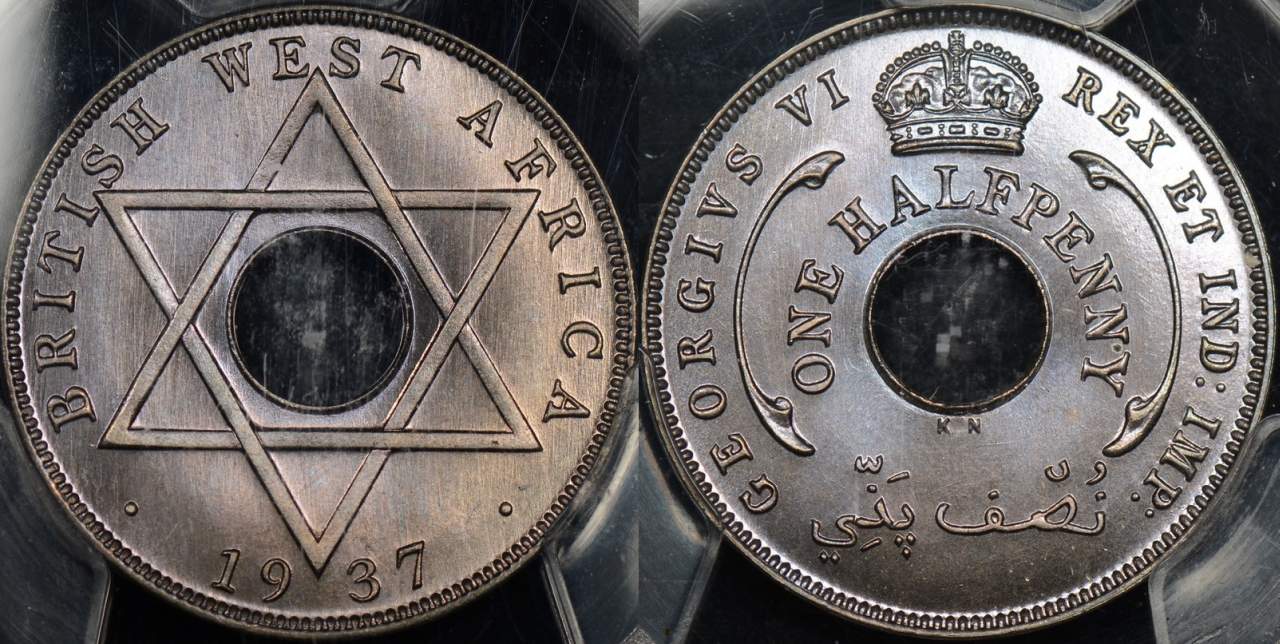 British West Africa 1937 KN Half Penny PCGS SP67