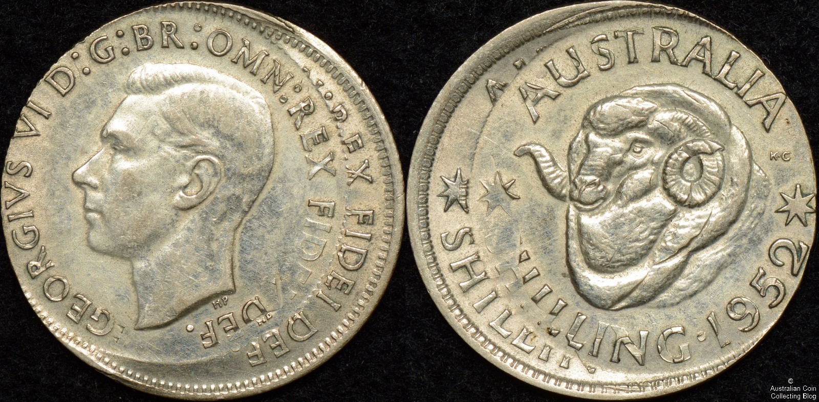 Australia 1952 Shilling Double Struck