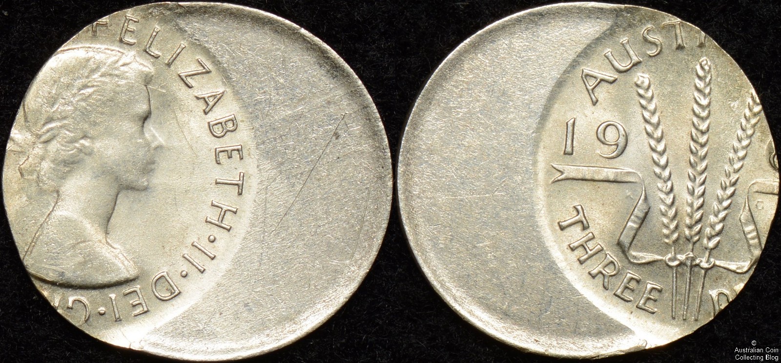 Australia 196 x Threepence Off Centre Error