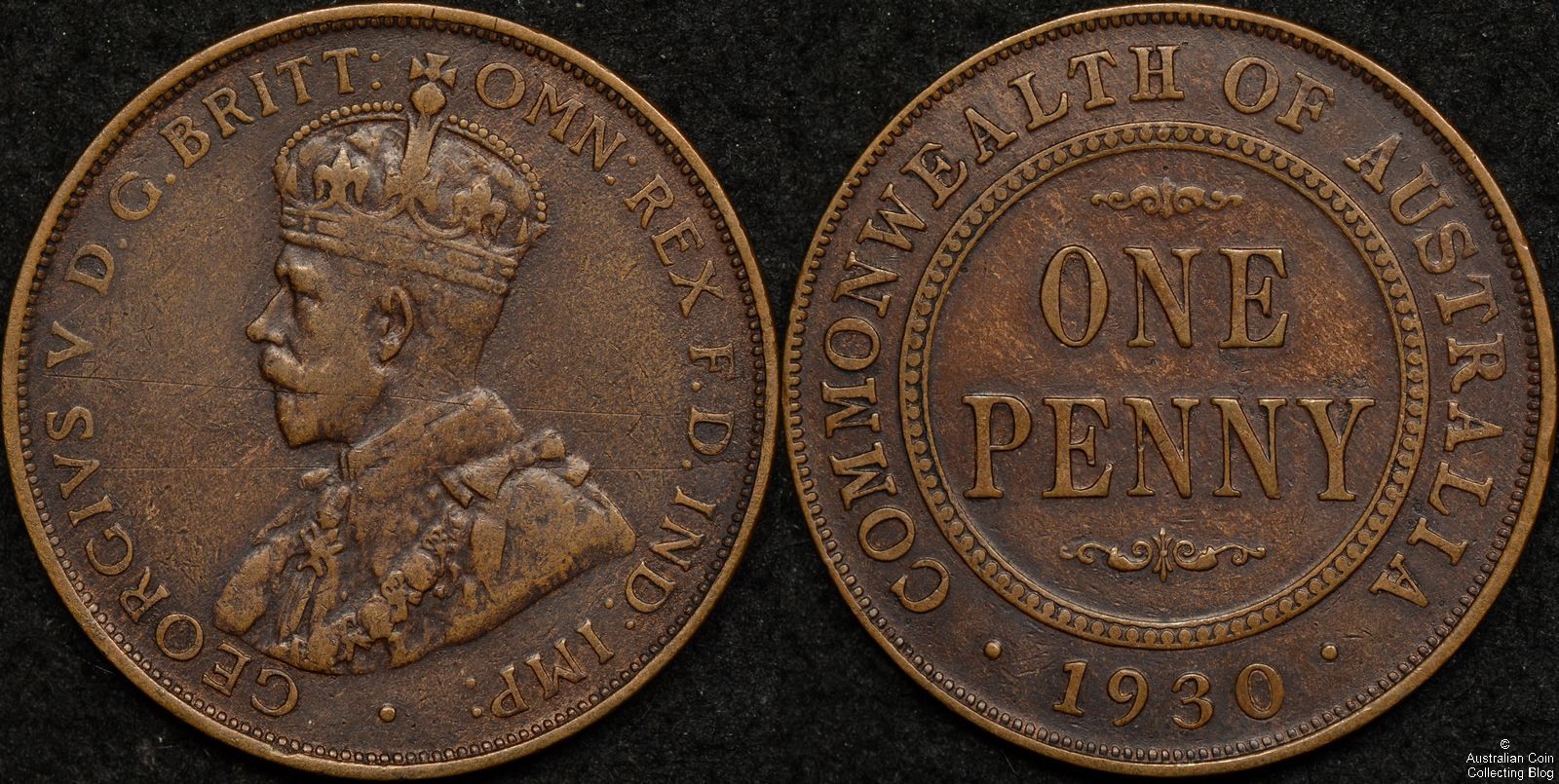 Australia 1930 Penny Altered Date