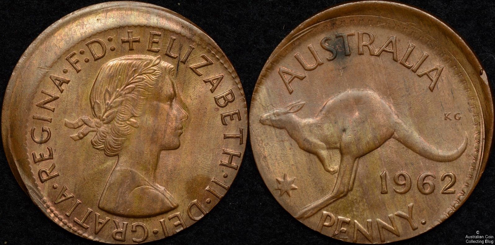 Australia 1962y Penny Broadstrike Error