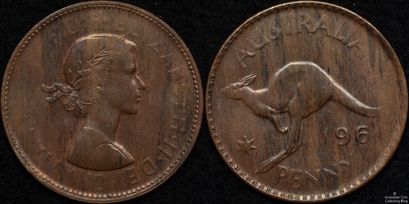 Australia 1964 Penny Die Adjustment Strike Error