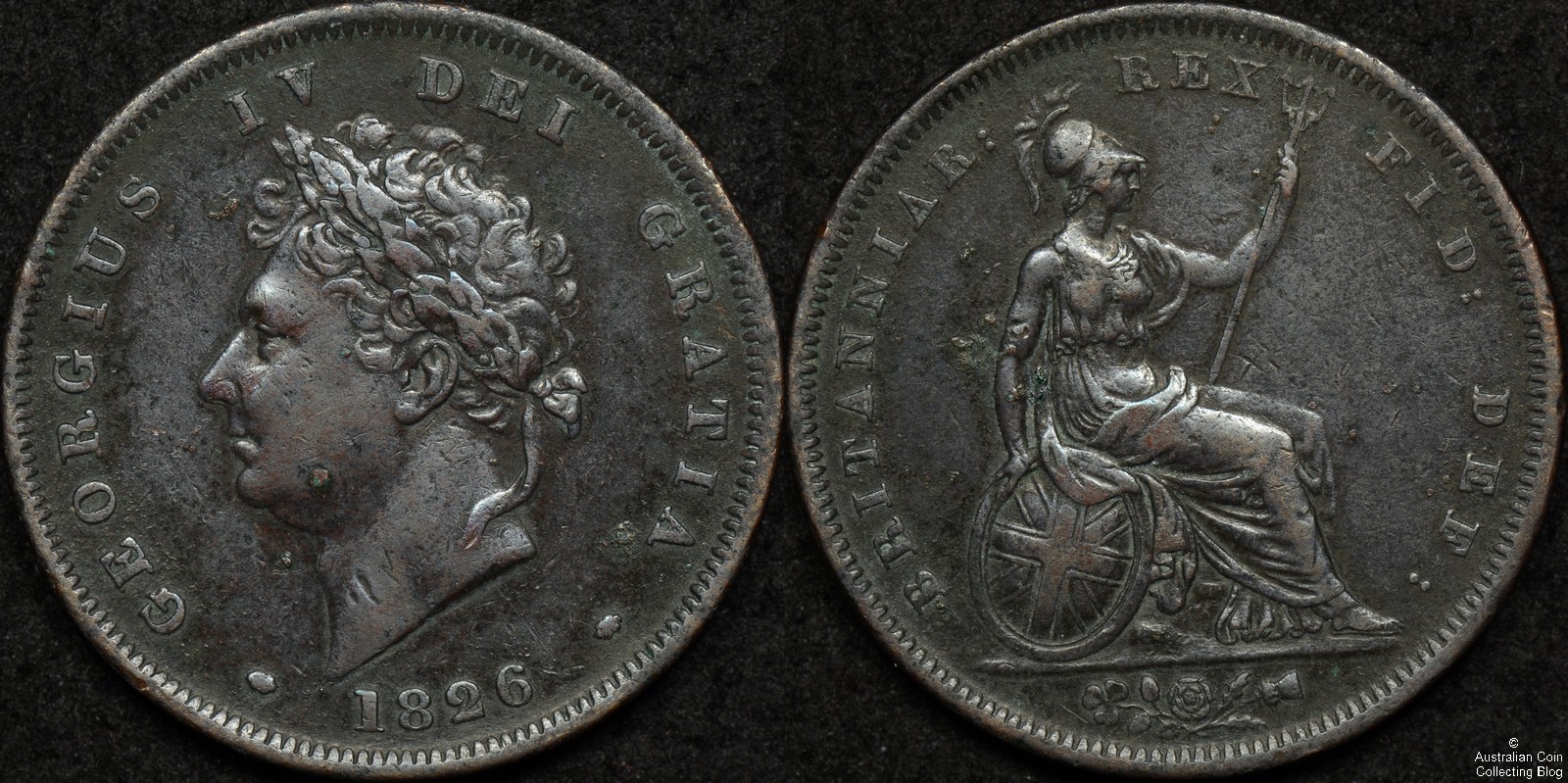 Great Britain 1826 Penny KM#693