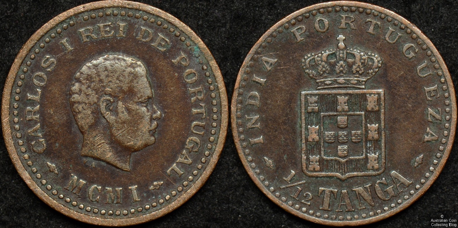 Portuguese India 1901 1/12 Tanga KM#13