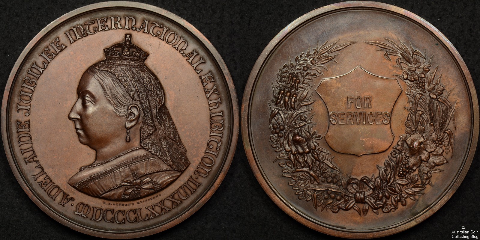 1887 Adelaide Jubilee International Exhibition Medal For Services