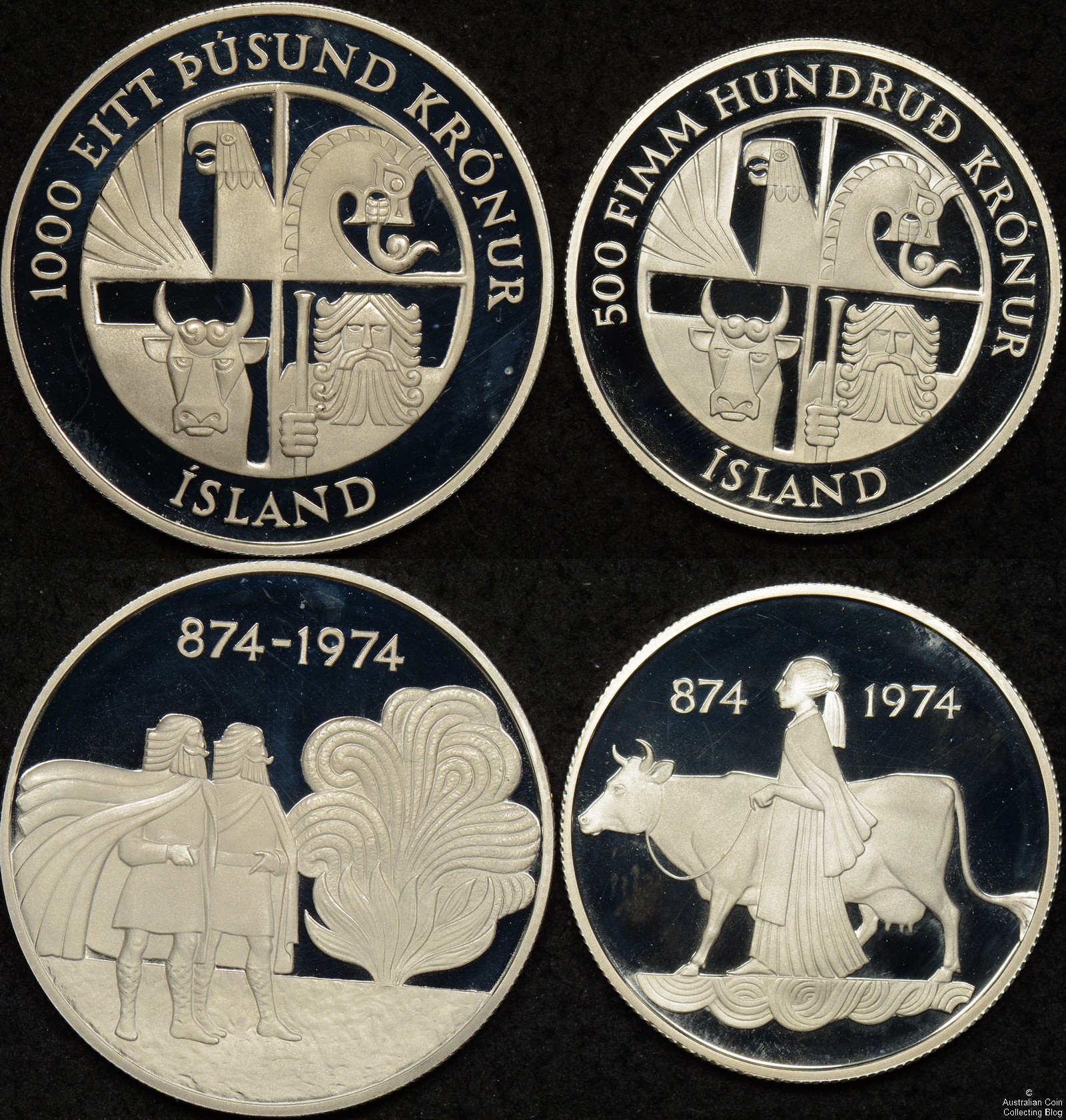 Iceland 1974 Two Coin Proof Set