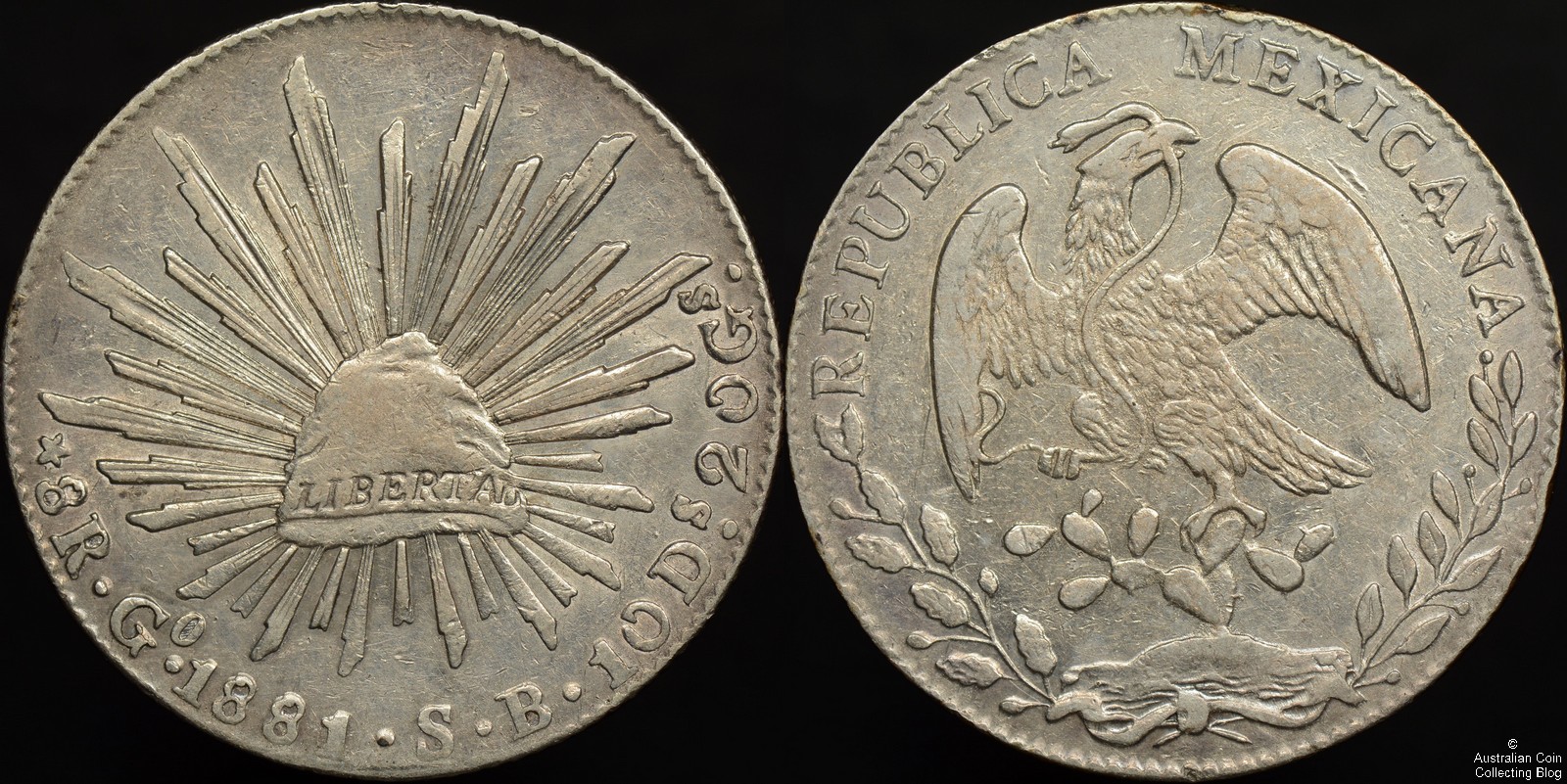 Mexico 1881/0 Go SB 8 Reales KM#377.8