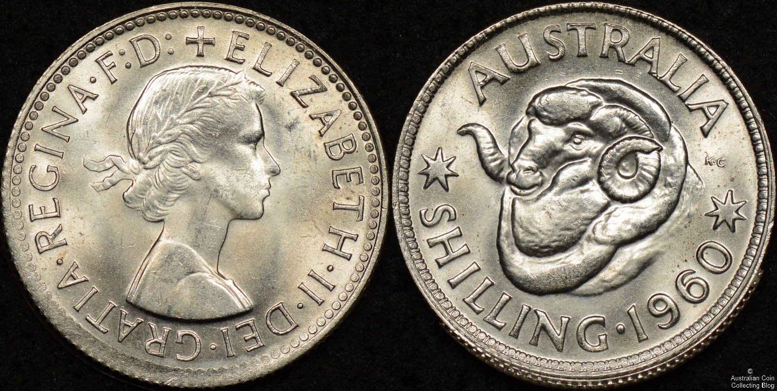 Australia 1960 Shilling Ramstrike Error