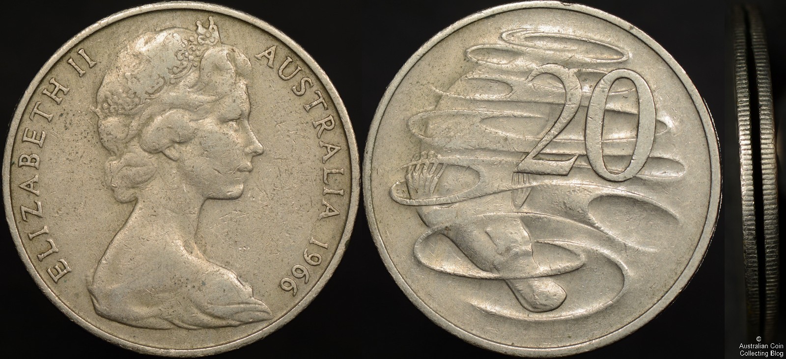 Australia 1966 20 Cent Clamshell Split Planchet