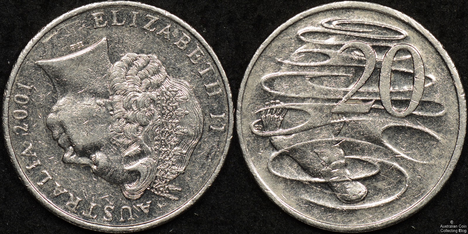 Australia 2001 20 Cent 5:30 Upset Die Error