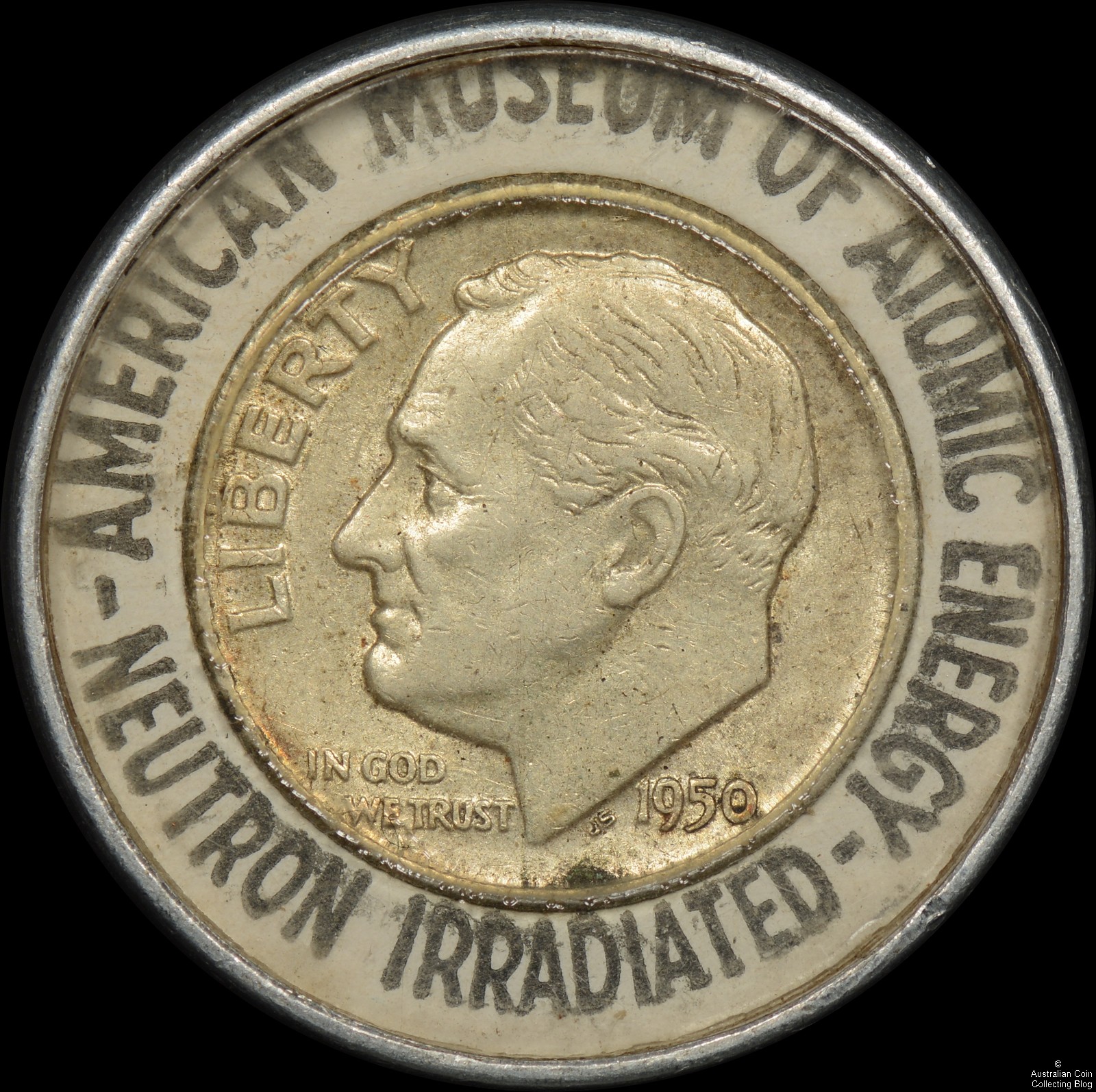 USA 1950 Encased Dime – Neutron Irradiated