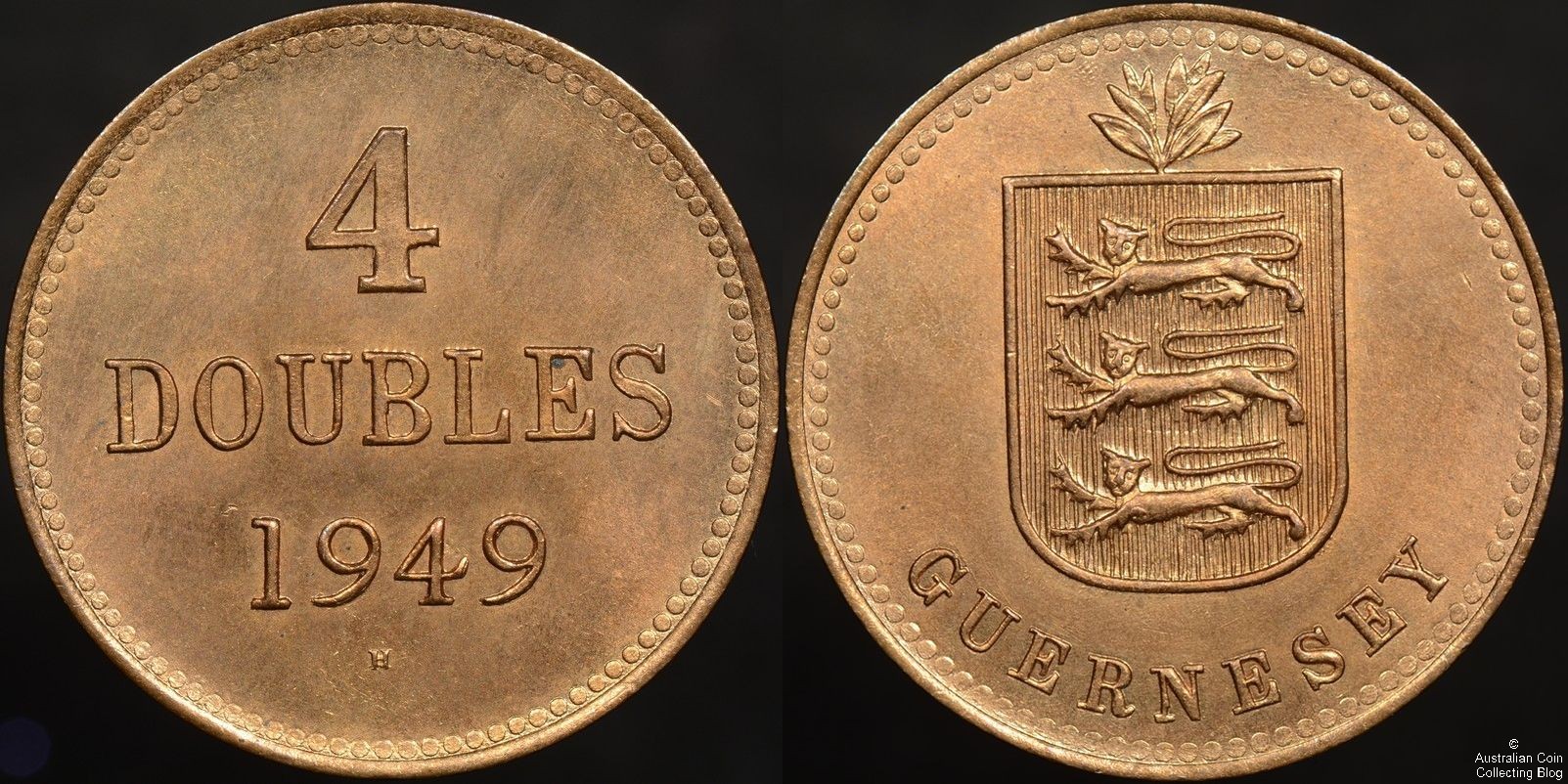 Guernsey 1949 -H 4 Doubles Gem Unc