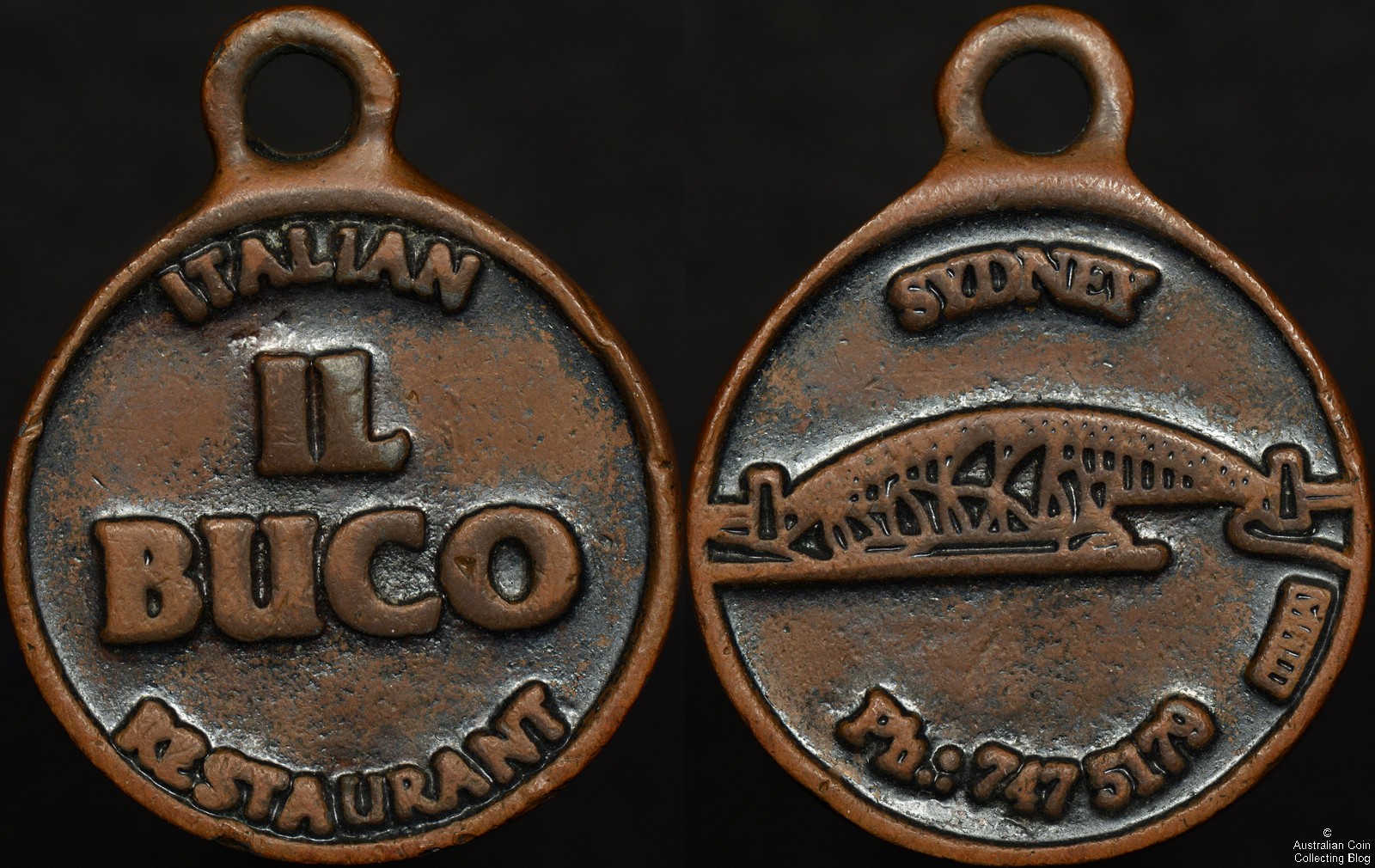 il Buco Italian Restaurant Medallion with Sydney Harbour Bridge Design